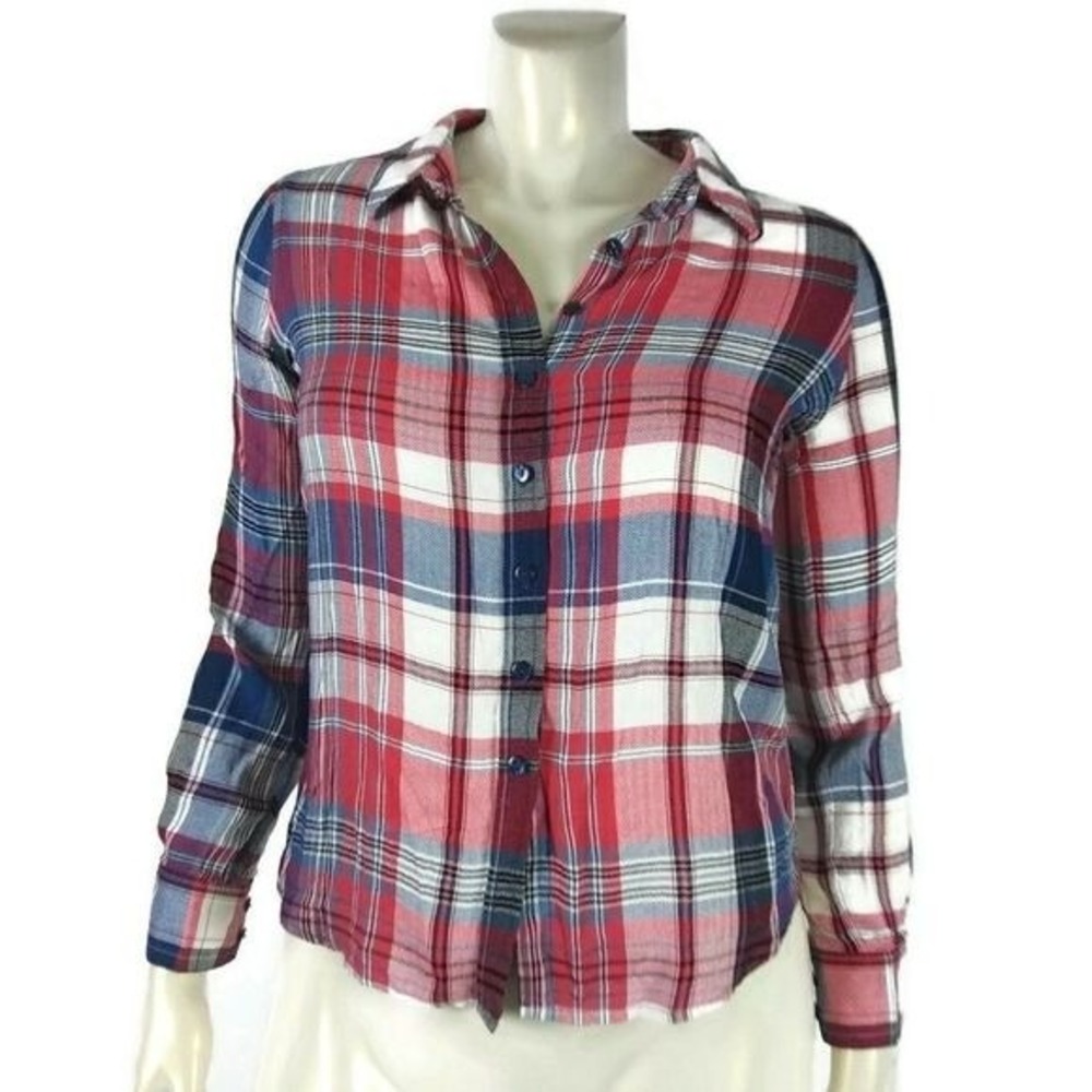 OLIVE & OAK Flannel Plaid Button Down Shirt‎ Small